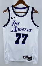 2023 NBA Men Los Angeles Lakers White #77 DONCIC Jersey High Quality Name and Number Print