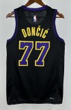 2024 NBA Men Los Angeles Lakers Purple #77 DONCIC Jersey High Quality Name and Number Print