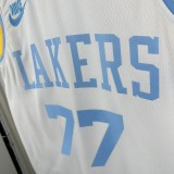2023 NBA Men Los Angeles Lakers White #77 DONCIC Jersey High Quality Name and Number Print