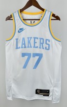 2023 NBA Men Los Angeles Lakers White #77 DONCIC Jersey High Quality Name and Number Print
