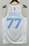 2023 NBA Men Los Angeles Lakers White #77 DONCIC Jersey High Quality Name and Number Print