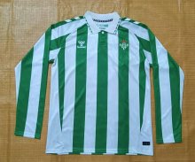 24/25 Real Betis Home Jersey Without Sponsors Long Sleeve Thai Quality Fan Version