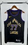 2024 NBA Men Los Angeles Lakers Purple #77 DONCIC Jersey High Quality Name and Number Print