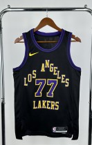 2024 NBA Men Los Angeles Lakers Purple #77 DONCIC Jersey High Quality Name and Number Print