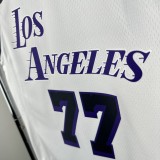 2023 NBA Men Los Angeles Lakers White #77 DONCIC Jersey High Quality Name and Number Print