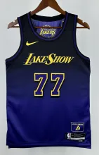 2025 NBA Men Los Angeles Lakers Purple #77 DONCIC Jersey High Quality Name and Number Print