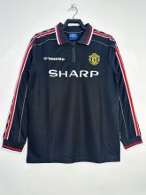 98/99 Man United Black Retro Jersey Long Sleeve