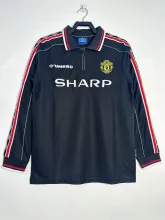 98/99 Man United Black Retro Jersey Long Sleeve