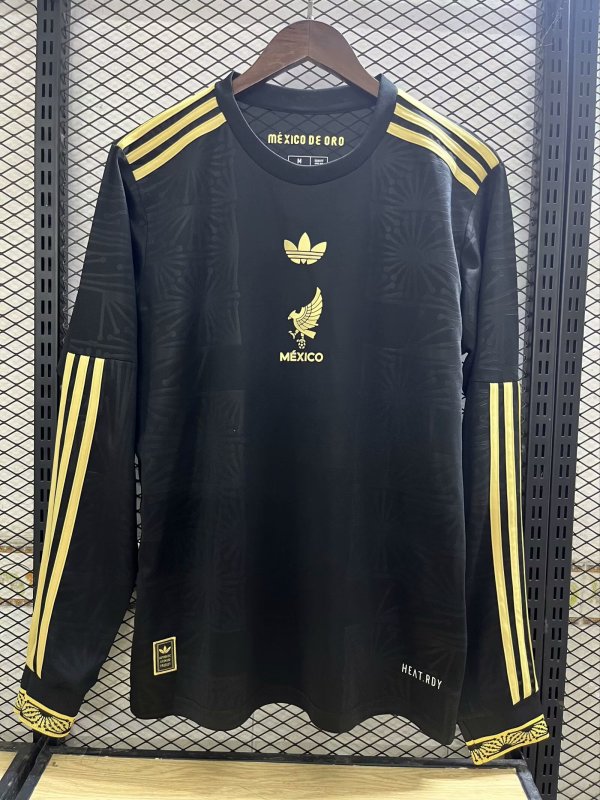 25/26 Mexico Black Jersey Long Sleeve Fans Version 1:1 Quality