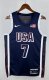 NBA Men Paris Olimpics 2024 USA National Blue #7 DURANT Jersey High Quality Name and Number Print