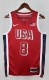 NBA Men Paris Olimpics 2024 USA National Red #8 LEONARD Jersey High Quality Name and Number Print