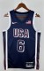 NBA Men Paris Olimpics 2024 USA National Blue #6 JAMES Jersey High Quality Name and Number Print