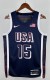 NBA Men Paris Olimpics 2024 USA National Blue #15 BOOKER Jersey High Quality Name and Number Print