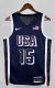 NBA Men Paris Olimpics 2024 USA National Blue #15 BOOKER Jersey High Quality Name and Number Print