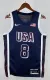NBA Men Paris Olimpics 2024 USA National Blue #8 LEONARD Jersey High Quality Name and Number Print