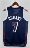 NBA Men Paris Olimpics 2024 USA National Blue #7 DURANT Jersey High Quality Name and Number Print