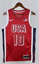 Copy NBA Men Paris Olimpics 2024 USA National Red #10 TATUM Jersey High Quality Name and Number Print