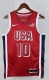 Copy NBA Men Paris Olimpics 2024 USA National Red #10 TATUM Jersey High Quality Name and Number Print