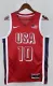 Copy NBA Men Paris Olimpics 2024 USA National Red #10 TATUM Jersey High Quality Name and Number Print