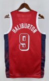 Copy NBA Men Paris Olimpics 2024 USA National Red #9 HALIBURTON Jersey High Quality Name and Number Print