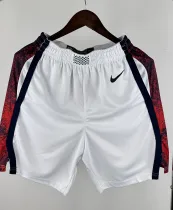NBA Men Paris Olimpics 2024 USA National White Pant High Quality Name and Number Print