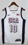 NBA Men Paris Olimpics 2024 USA National White #10 TATUM Jersey High Quality Name and Number Print