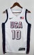 NBA Men Paris Olimpics 2024 USA National White #10 TATUM Jersey High Quality Name and Number Print