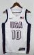 NBA Men Paris Olimpics 2024 USA National White #10 TATUM Jersey High Quality Name and Number Print