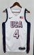 NBA Men Paris Olimpics 2024 USA National White #4 CURRY Jersey High Quality Name and Number Print