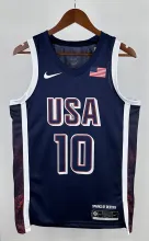 NBA Men Paris Olimpics 2024 USA National Blue #10 TATUM Jersey High Quality Name and Number Print