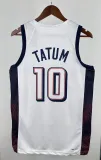 NBA Men Paris Olimpics 2024 USA National White #10 TATUM Jersey High Quality Name and Number Print