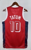 Copy NBA Men Paris Olimpics 2024 USA National Red #10 TATUM Jersey High Quality Name and Number Print