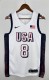 NBA Men Paris Olimpics 2024 USA National White #8 LEONARD Jersey High Quality Name and Number Print