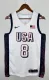 NBA Men Paris Olimpics 2024 USA National White #8 LEONARD Jersey High Quality Name and Number Print
