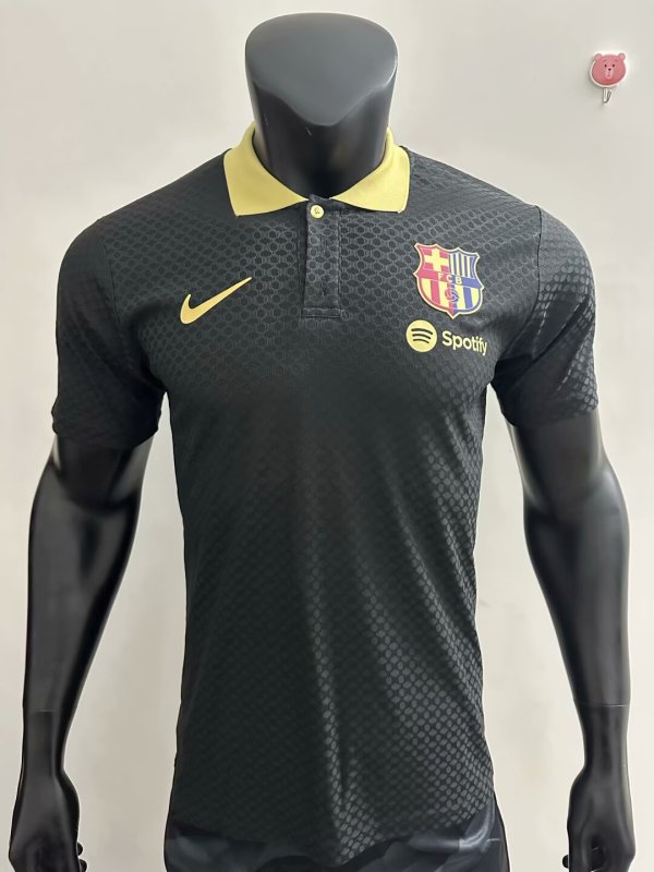 25/26 Barcelona Polo Black Jersey Player Version  1:1 Quality