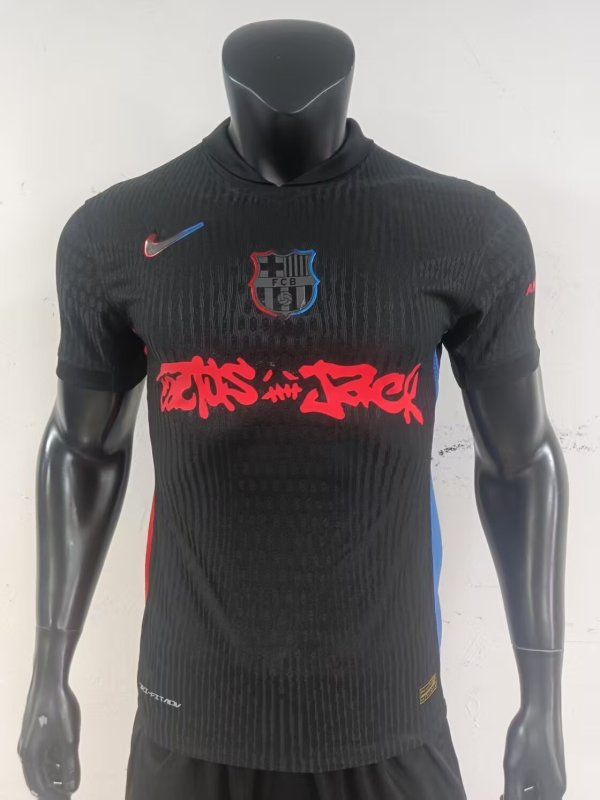 24/25 Barcelona TRAVIS SCOTT Away Jersey Special Sponsors Player Version  1:1 Quality