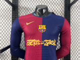 24/25 Barcelona TRAVIS SCOTT Home Long Sleeve Jersey Special Sponsors Player Version  1:1 Quality