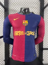 24/25 Barcelona TRAVIS SCOTT Home Long Sleeve Jersey Special Sponsors Player Version  1:1 Quality