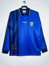 1994 Argentina Away Retro Jersey Long Sleeve Fans Version