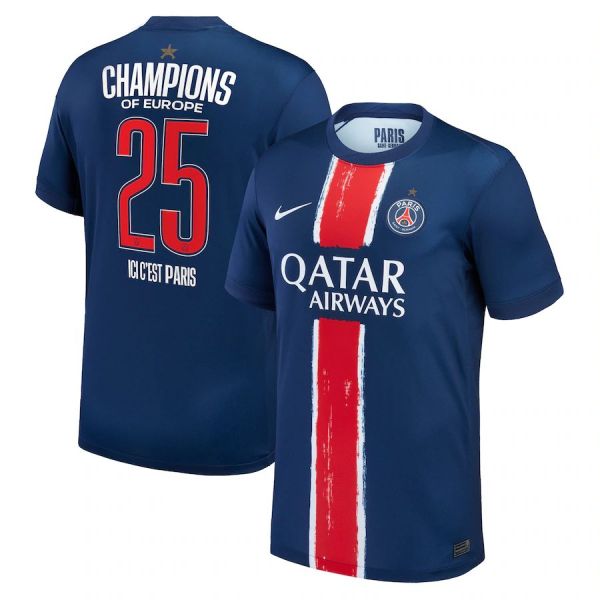 24/25 PSG Home Champions of  EUROPE Jersey Fans Version  1:1 Qaulity