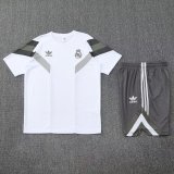 25/26 Real Madrid White Training Set--Short sleeve and Short Pant Training Tracksuit