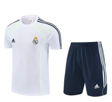 25/26 Real Madrid White Training Set--Short sleeve and Short Pant Training Tracksuit