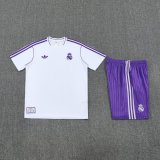 25/26 Real Madrid White Training Set--Short sleeve and Short Pant Training Tracksuit