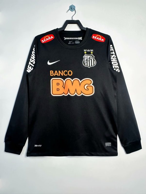 12/13 Santos Black Retro Jersey Long Sleeve Thai Quality