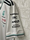 2025 Mercedes F1 Team Round Collar POLO White T-Shirt