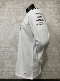 2025 Mercedes F1 Team Round Collar POLO Long Sleeve White T-Shirt