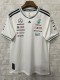 2025 Mercedes F1 Team Round Collar POLO White T-Shirt