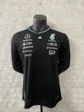 2025 Mercedes F1 Team Round Collar POLO Long Sleeve T-Shirt