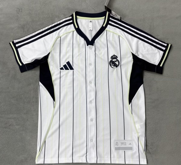 2025 Real Madrid Baseball Jersey Fan Version