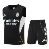 25/26 Real Madrid Black Vest Training Set--Vest and Short Pant Training Tracksuit